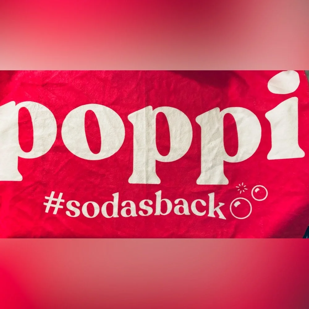 Poppi Soda Beach Towel Collectible Poppi Pink Towel